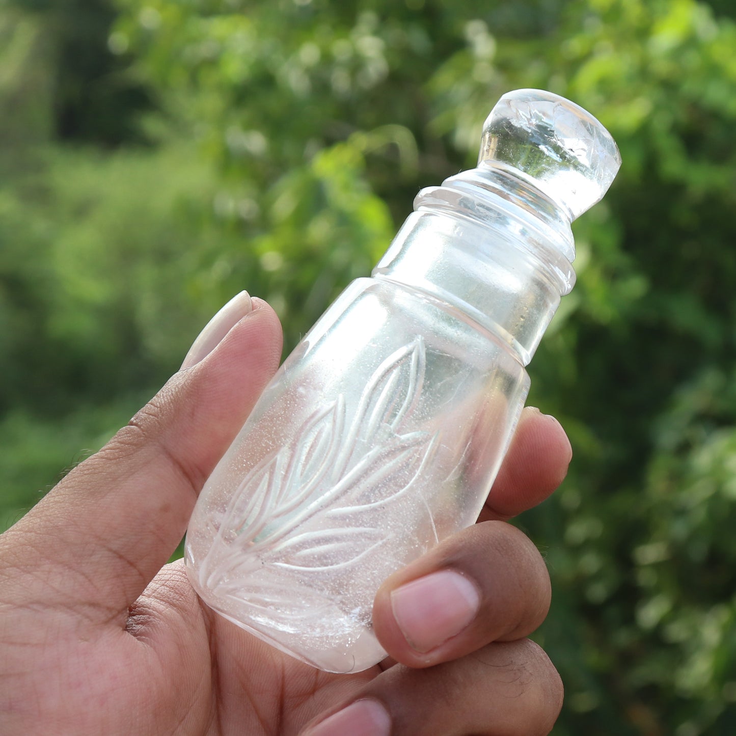 Clear Quartz Perfume Bottle
