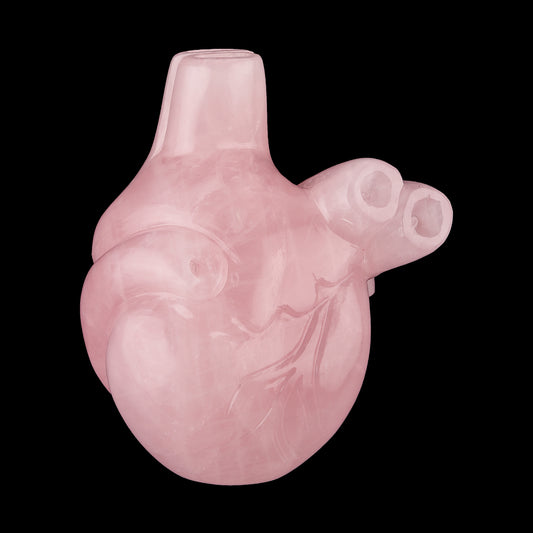 Rose Quartz Anatomical Human Heart