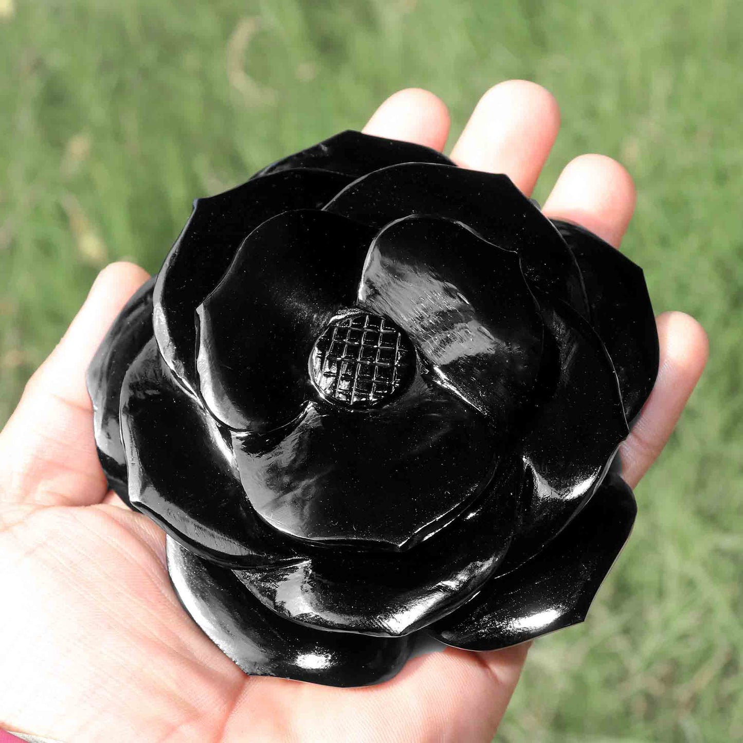 Black Obsidian Black Rose Flower
