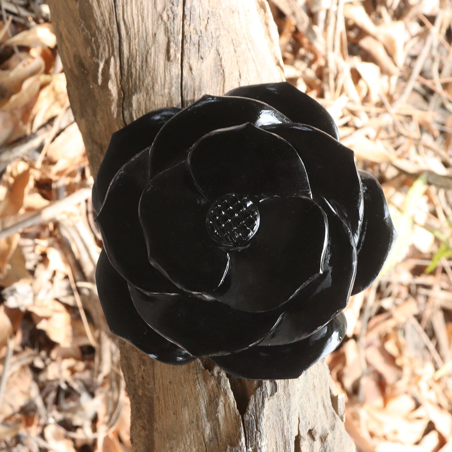 Black Obsidian Black Rose Flower