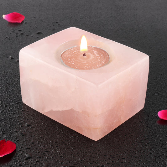 Rose Quartz Tea Light Candle Holder