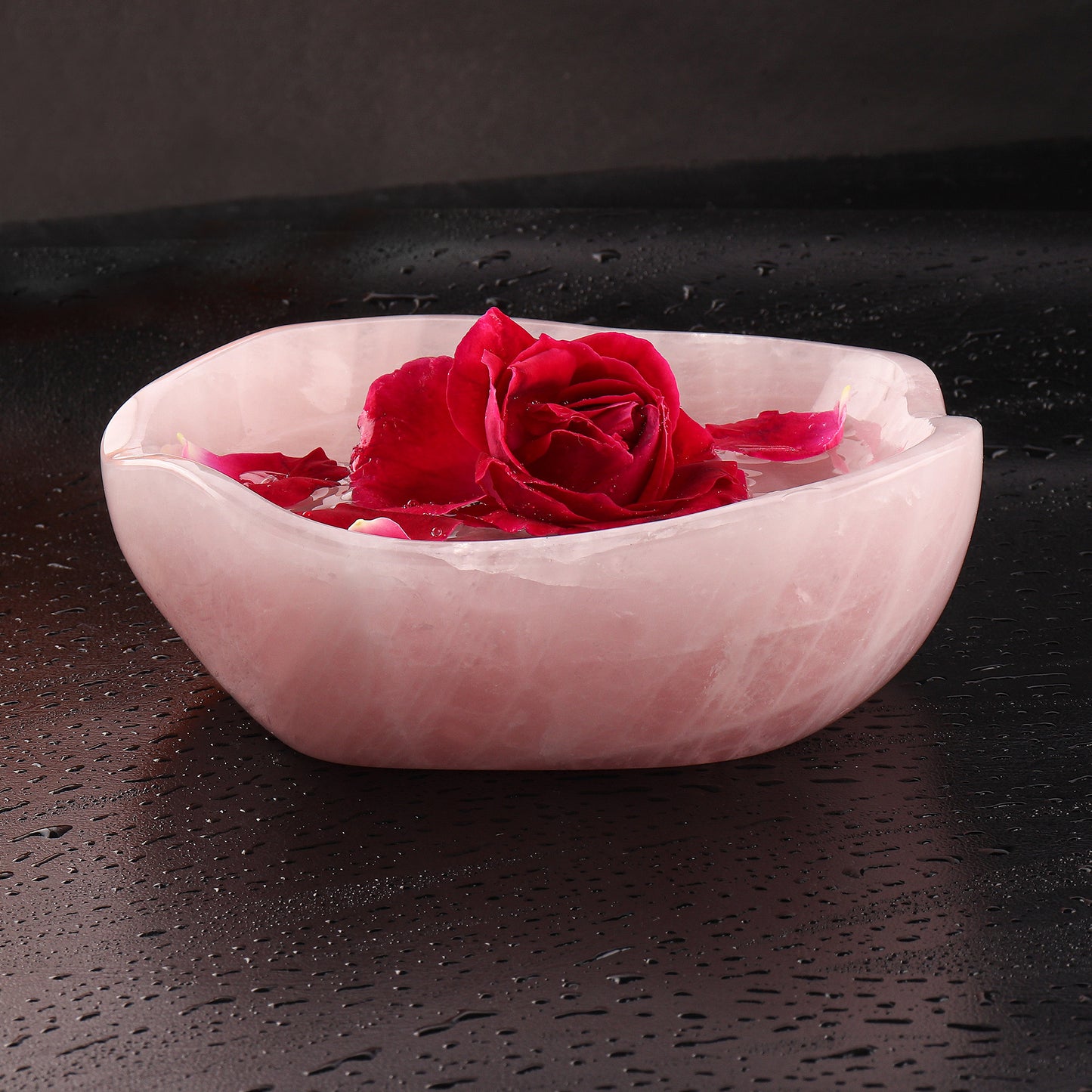 Rose Quartz Freeform Bowl for Home Decor