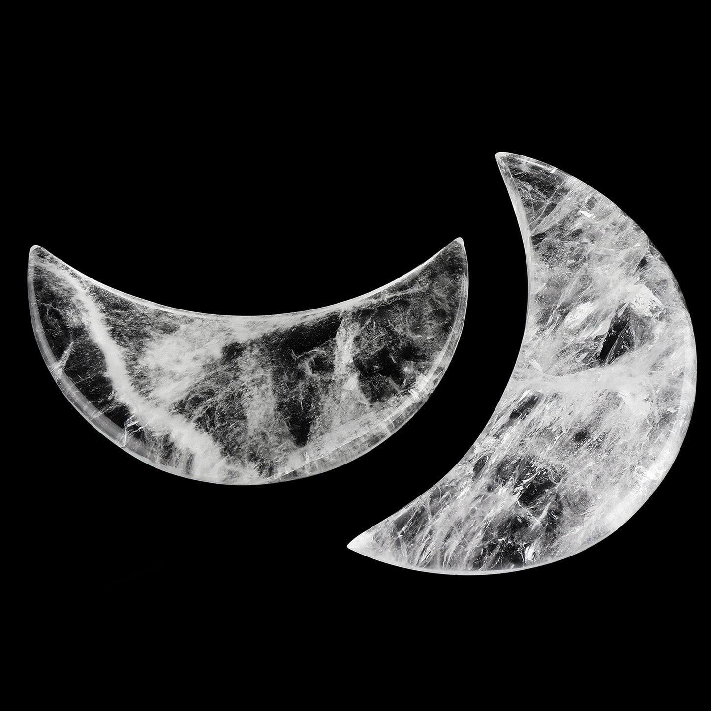 Crystal Quartz Crescent Moon