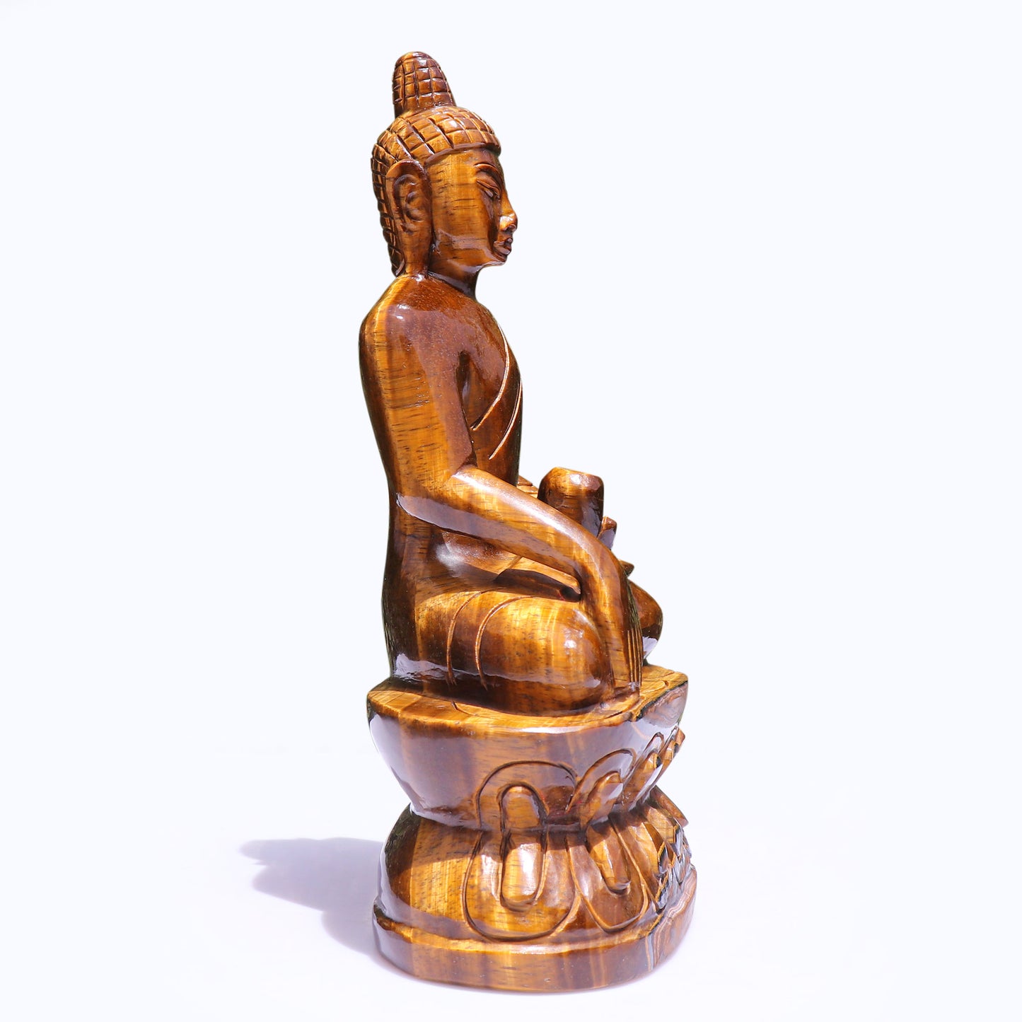 Tiger Eye Meditating Buddha Statue