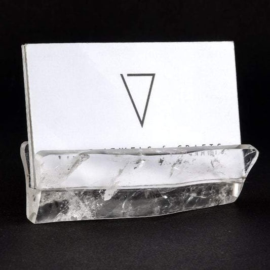Business card Holder, Crystal Quartz , Office Accessories, Office Supplies, Desk Decor for Office, Visiting Card Holder 100 gm